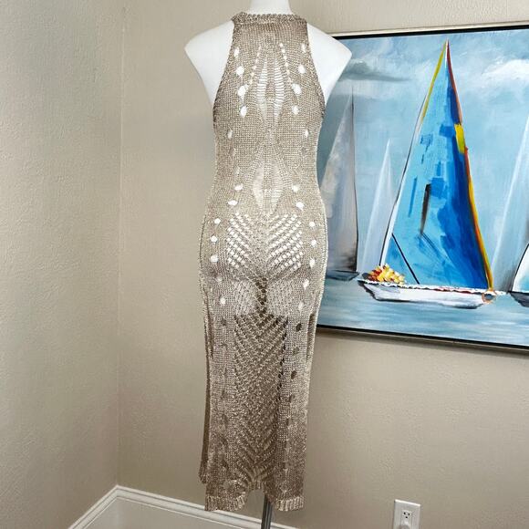 Muche et Muchette Crochet Cover Up Metallic Gold one size - Picture 5 of 7